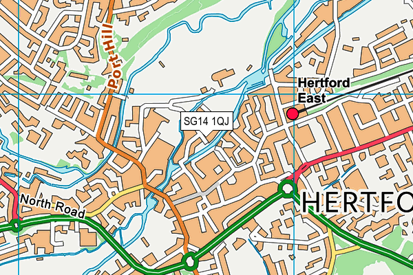 SG14 1QJ map - OS VectorMap District (Ordnance Survey)