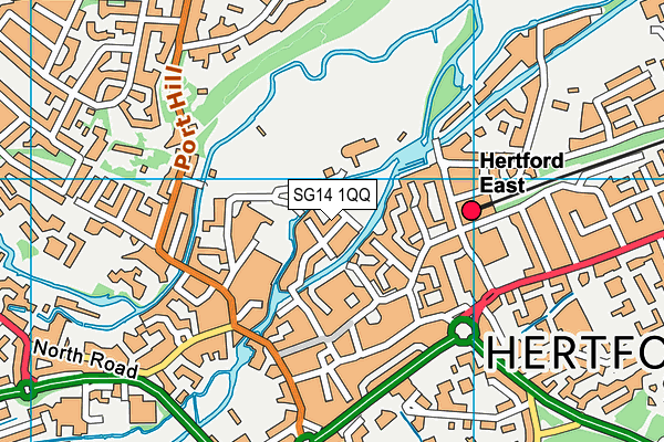 SG14 1QQ map - OS VectorMap District (Ordnance Survey)