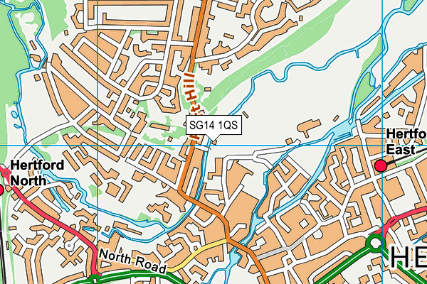 SG14 1QS map - OS VectorMap District (Ordnance Survey)