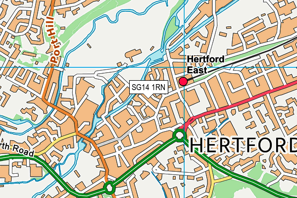 SG14 1RN map - OS VectorMap District (Ordnance Survey)