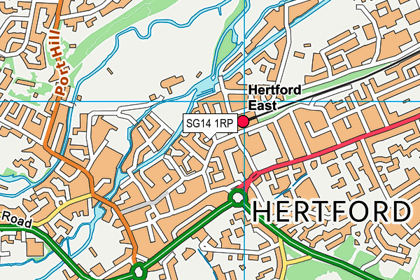 SG14 1RP map - OS VectorMap District (Ordnance Survey)