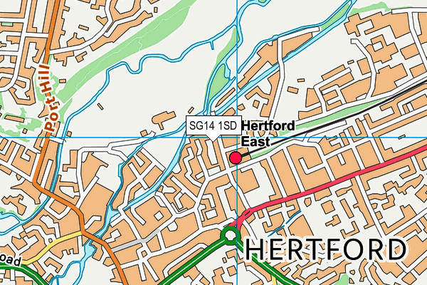 SG14 1SD map - OS VectorMap District (Ordnance Survey)