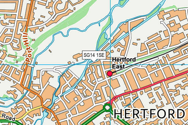 SG14 1SE map - OS VectorMap District (Ordnance Survey)