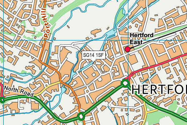 SG14 1SF map - OS VectorMap District (Ordnance Survey)