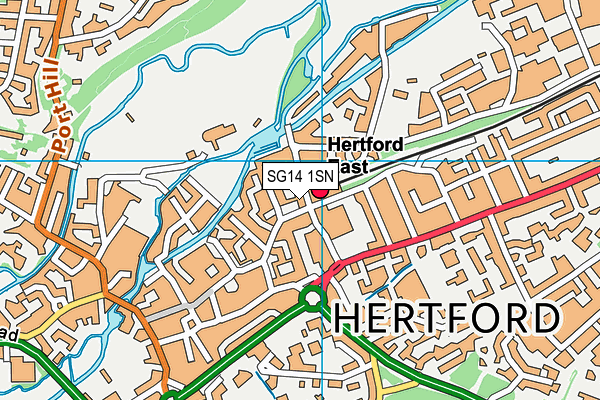 SG14 1SN map - OS VectorMap District (Ordnance Survey)