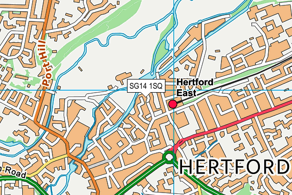 SG14 1SQ map - OS VectorMap District (Ordnance Survey)