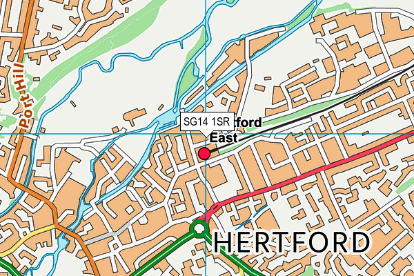 SG14 1SR map - OS VectorMap District (Ordnance Survey)