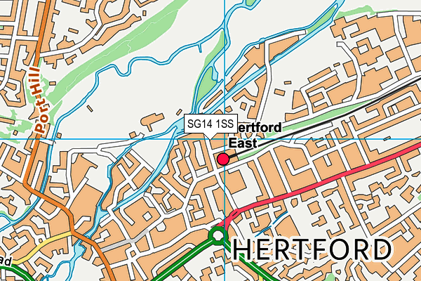 SG14 1SS map - OS VectorMap District (Ordnance Survey)