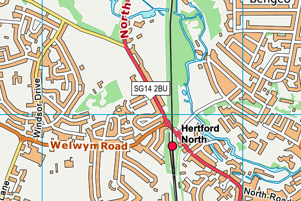St Joseph's Catholic Primary School (Hertford) map (SG14 2BU) - OS VectorMap District (Ordnance Survey)