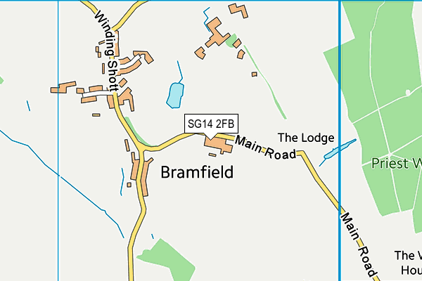 SG14 2FB map - OS VectorMap District (Ordnance Survey)