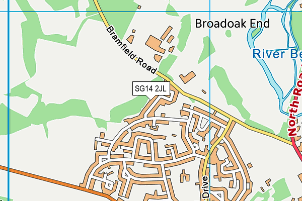 SG14 2JL map - OS VectorMap District (Ordnance Survey)