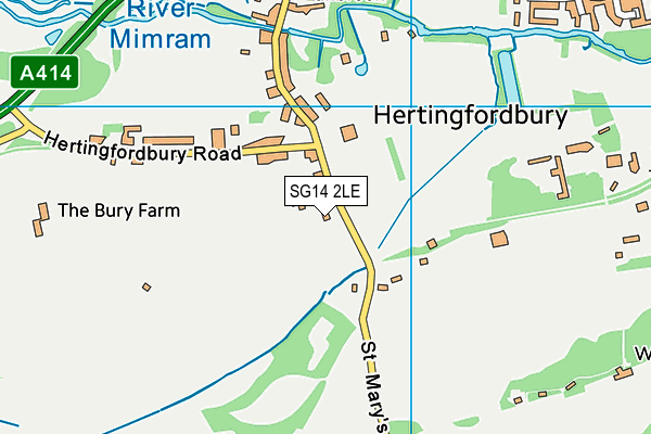 Hertingfordbury Recreation Ground map (SG14 2LE) - OS VectorMap District (Ordnance Survey)
