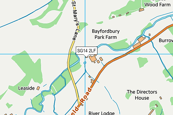 SG14 2LF map - OS VectorMap District (Ordnance Survey)