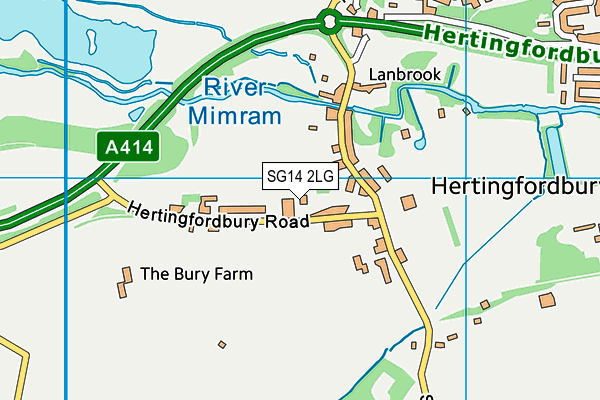 SG14 2LG map - OS VectorMap District (Ordnance Survey)