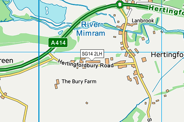 SG14 2LH map - OS VectorMap District (Ordnance Survey)