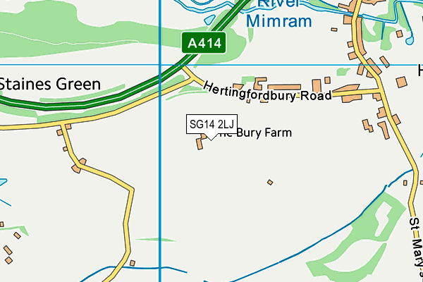 SG14 2LJ map - OS VectorMap District (Ordnance Survey)