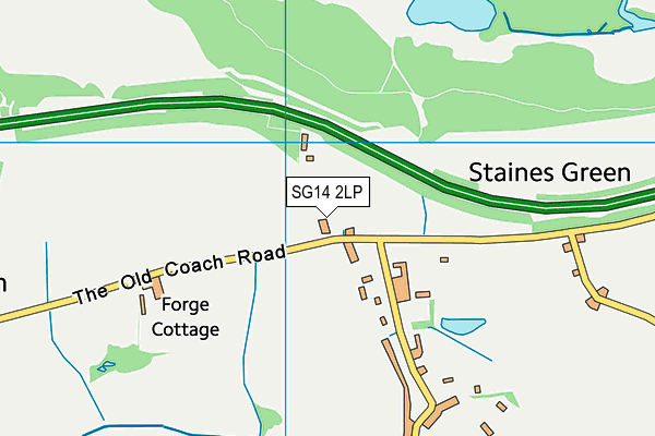 SG14 2LP map - OS VectorMap District (Ordnance Survey)