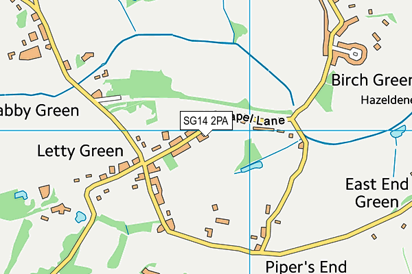 SG14 2PA map - OS VectorMap District (Ordnance Survey)