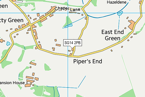 SG14 2PB map - OS VectorMap District (Ordnance Survey)