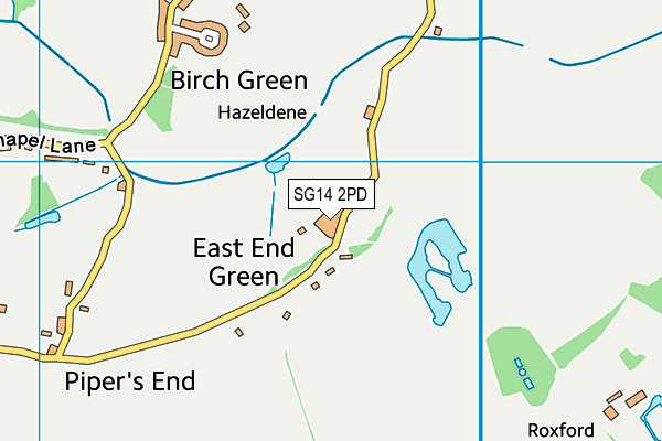 SG14 2PD map - OS VectorMap District (Ordnance Survey)