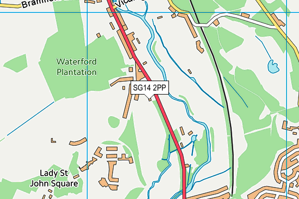 SG14 2PP map - OS VectorMap District (Ordnance Survey)