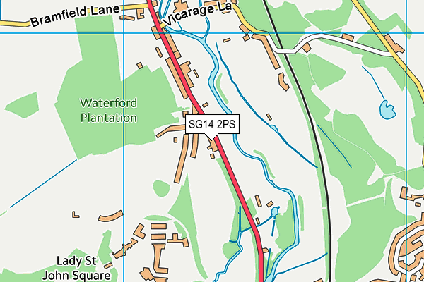 SG14 2PS map - OS VectorMap District (Ordnance Survey)