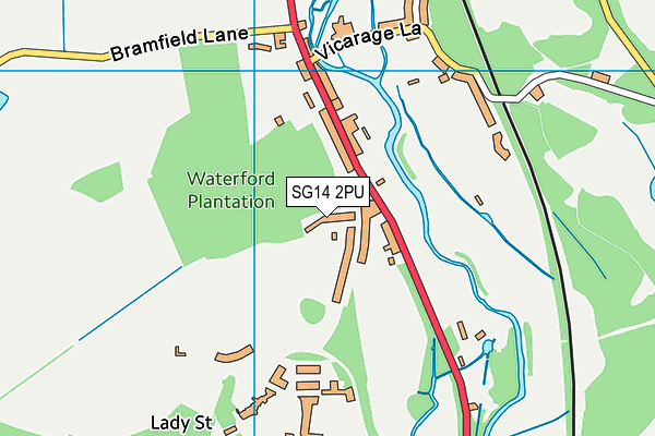 SG14 2PU map - OS VectorMap District (Ordnance Survey)