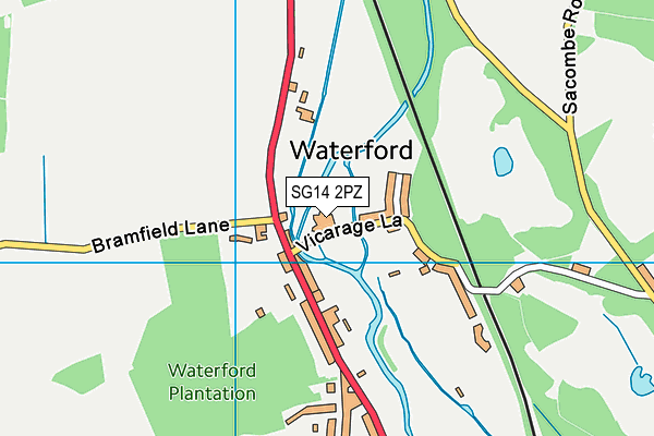 SG14 2PZ map - OS VectorMap District (Ordnance Survey)