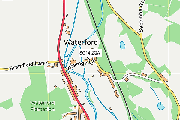 SG14 2QA map - OS VectorMap District (Ordnance Survey)