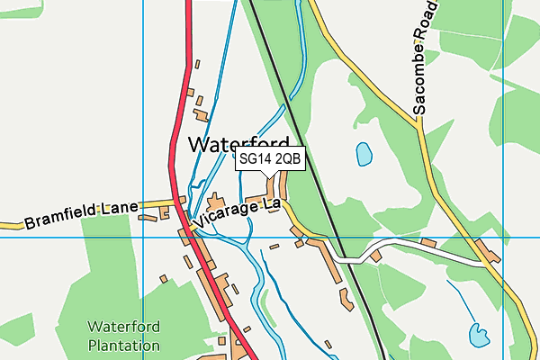 SG14 2QB map - OS VectorMap District (Ordnance Survey)