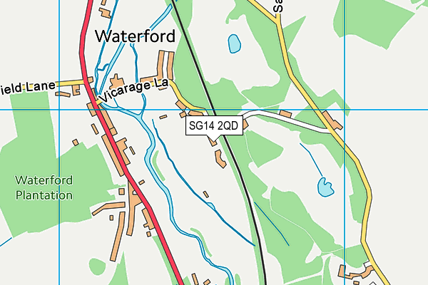 SG14 2QD map - OS VectorMap District (Ordnance Survey)