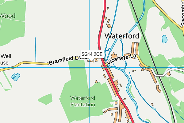 SG14 2QE map - OS VectorMap District (Ordnance Survey)