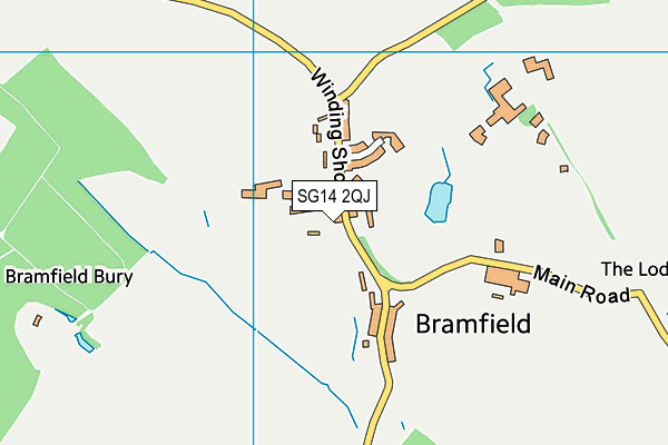 SG14 2QJ map - OS VectorMap District (Ordnance Survey)