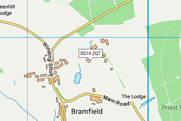 SG14 2QT map - OS VectorMap District (Ordnance Survey)