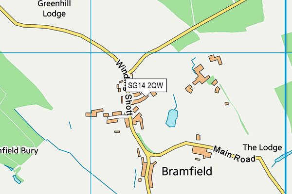 SG14 2QW map - OS VectorMap District (Ordnance Survey)