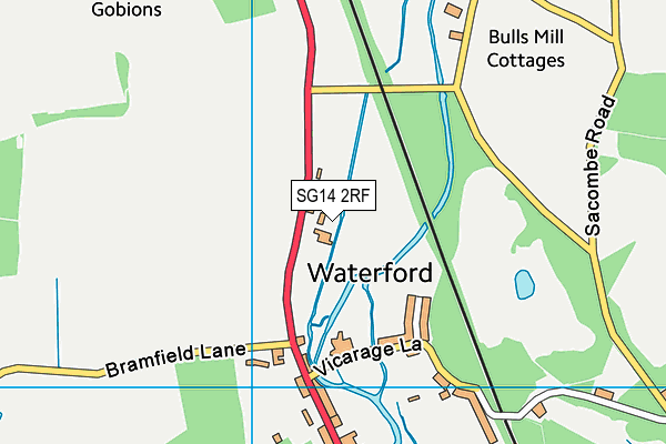 SG14 2RF map - OS VectorMap District (Ordnance Survey)