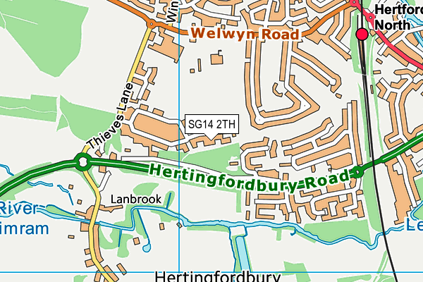 SG14 2TH map - OS VectorMap District (Ordnance Survey)