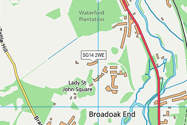 SG14 2WE map - OS VectorMap District (Ordnance Survey)