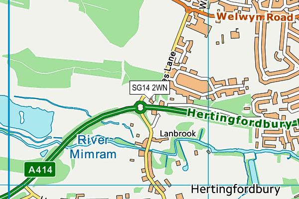 SG14 2WN map - OS VectorMap District (Ordnance Survey)