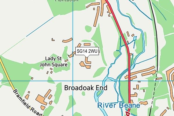 SG14 2WU map - OS VectorMap District (Ordnance Survey)