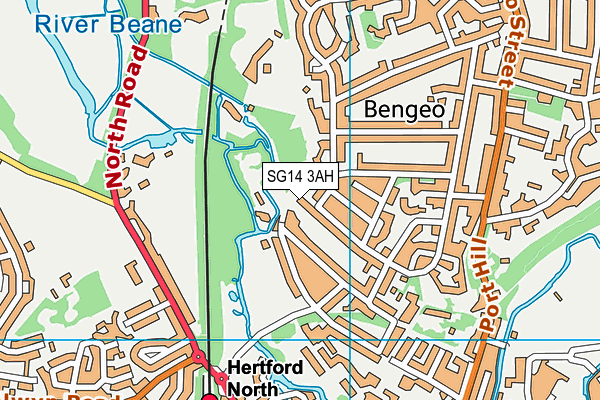 SG14 3AH map - OS VectorMap District (Ordnance Survey)