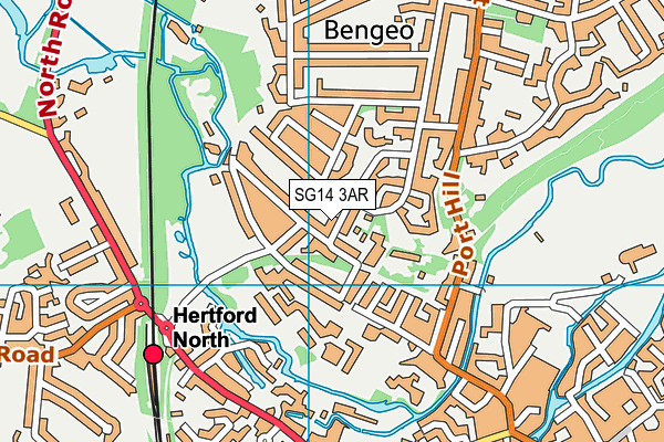 SG14 3AR map - OS VectorMap District (Ordnance Survey)