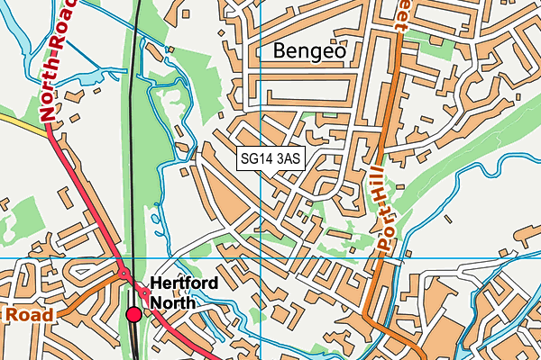 SG14 3AS map - OS VectorMap District (Ordnance Survey)