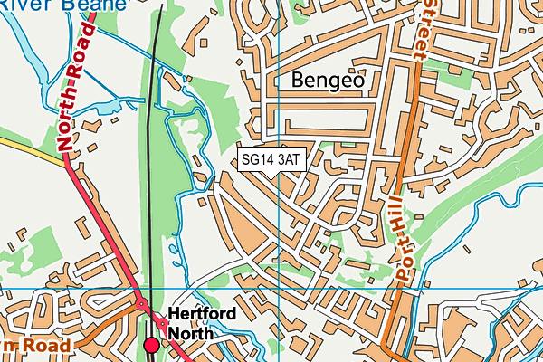 SG14 3AT map - OS VectorMap District (Ordnance Survey)