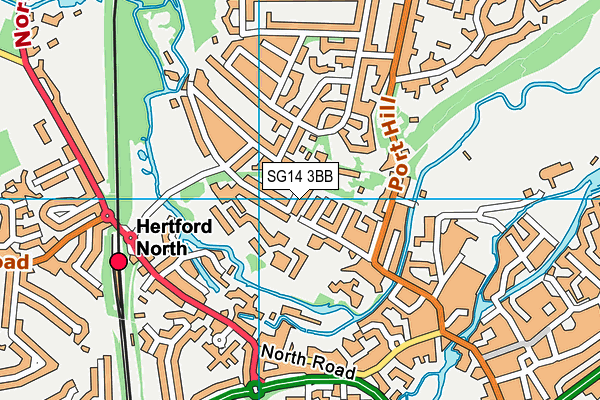 SG14 3BB map - OS VectorMap District (Ordnance Survey)