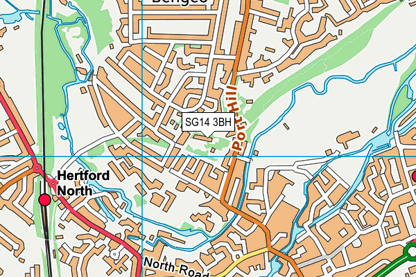 SG14 3BH map - OS VectorMap District (Ordnance Survey)