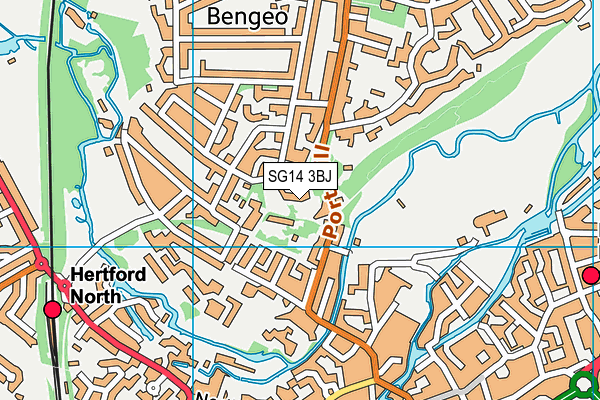 SG14 3BJ map - OS VectorMap District (Ordnance Survey)