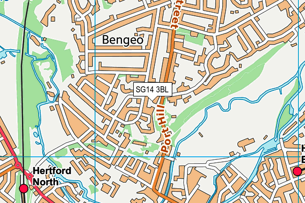 SG14 3BL map - OS VectorMap District (Ordnance Survey)