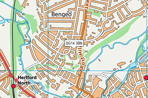 SG14 3BN map - OS VectorMap District (Ordnance Survey)