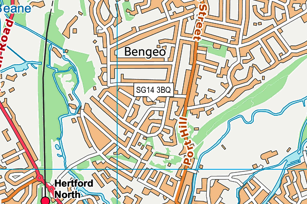 SG14 3BQ map - OS VectorMap District (Ordnance Survey)